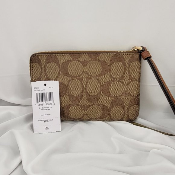 Coach Zip Wristlet w/ Radial Rainbow print - Picture 3 of 5